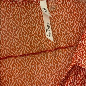 $12 NY Collection Orange and White Long sleeve Blouse(Used Once)